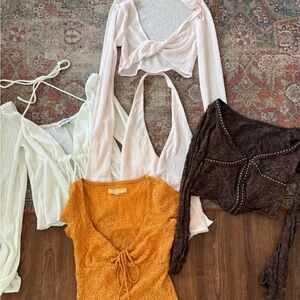 Assorted Lace & Sheer Long Sleeve Going Out Tops!
